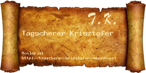 Tagscherer Krisztofer névjegykártya